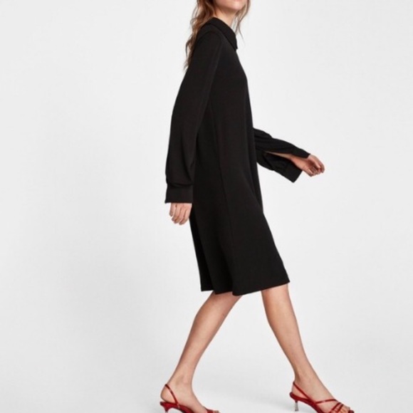 Zara Asymmetric Collar Dress - Midi - Picture 8 of 9